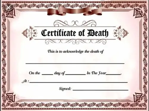 death certificate
